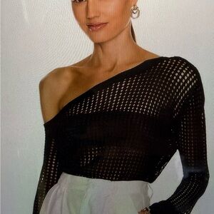 LPA Black Mesh Overlay Top